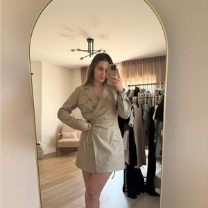 Zara Beige leather wrap Dress